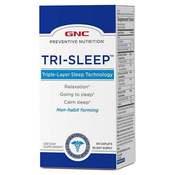GNC Preventive Nutrition Tri-Sleep | Calm Sleep and Relaxation - 60 Caplets