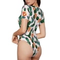 thumbnail image 2 of Kdxio Cactus Imprimé Justaucorps à Manches Courtes pour Femmes Col Rond Modal Doux Confortable Ajusté Aguichant Haut-Petit, 2 of 7