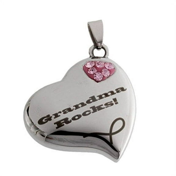 R.H. Jewelry Stainless Steel Grandma Large And Heavy Pendant For Grandmother Necklace