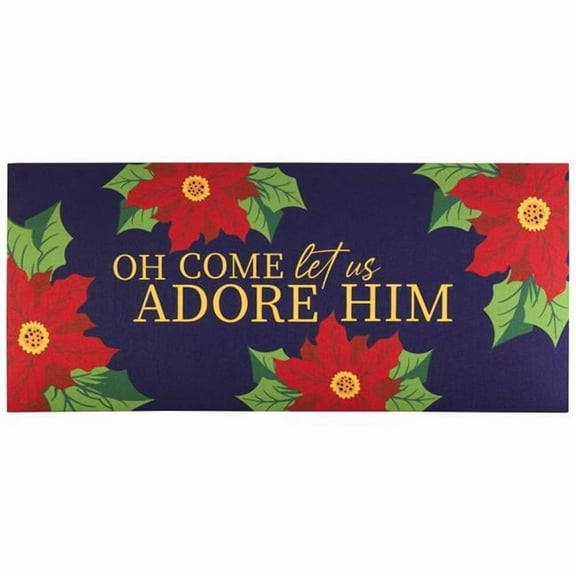 Magnolia Gardens DM011702 9.75 x 21.875 in. Oh Come  Let Us Adore Him Insert Doormat