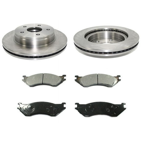 Front Ceramic Brake Pads and Rotor Kit - Compatible with 2002 - 2005 Dodge Ram 1500 2003 2004