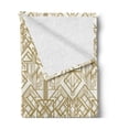 thumbnail image 2 of Geometric Soft Flannel Fleece Throw Blanket, 1920s Style Futuristic Retro Mix Vertically Symmetrical Design, Cozy Plush for Indoor and Outdoor Use, 50" x 60", Pale Brown and Off White, by Ambesonne, 2 of 5