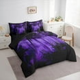thumbnail image 3 of Feelyou Woodland Botanical Bedding Comforter Set 7 Pieces for Adult, Purple Tree Plant Full Bedding Set, Rustic Farmhouse Reversible Fitted Sheet Flat Sheet, Luxury Bedroom Decor, 3 of 7