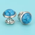 thumbnail image 1 of Rivet Clouté, 50 Pcs Rivet Turquoise Rond 8mm Rivets Turquoise Très Polyvalents, 1 of 8