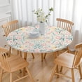 thumbnail image 3 of Elasticized Round Table Cover in a Cheerful Bohemian Floral Print, Designed to Fit 52 to 56 Inch Diameter Tables Flawlessly, 3 of 7