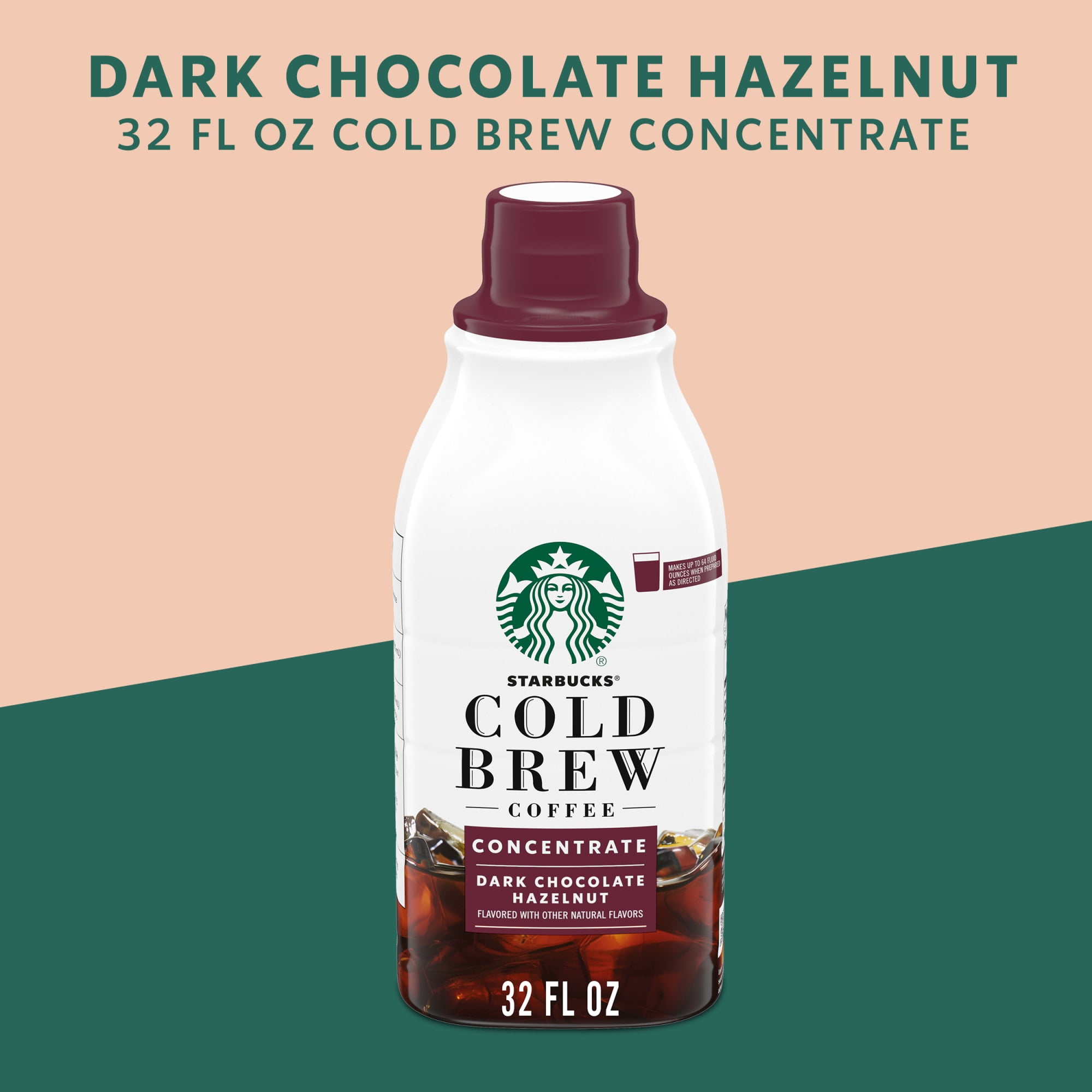 (2 pack) Starbucks  Dark Chocolate Hazelnut, Cold Brew Coffee Concentrate, Iced Coffee, 32 fl oz