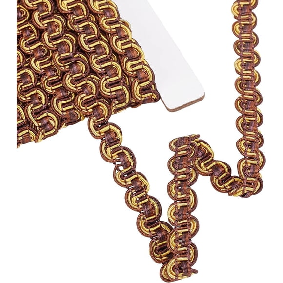 25 Yards Woven Braid Trim 1/2 Inch Gimp Basic Fringe Trim Fabric Sewing Polyester Handcraft DIY Crafts Woven Boho Costume Home Decorative Coffee