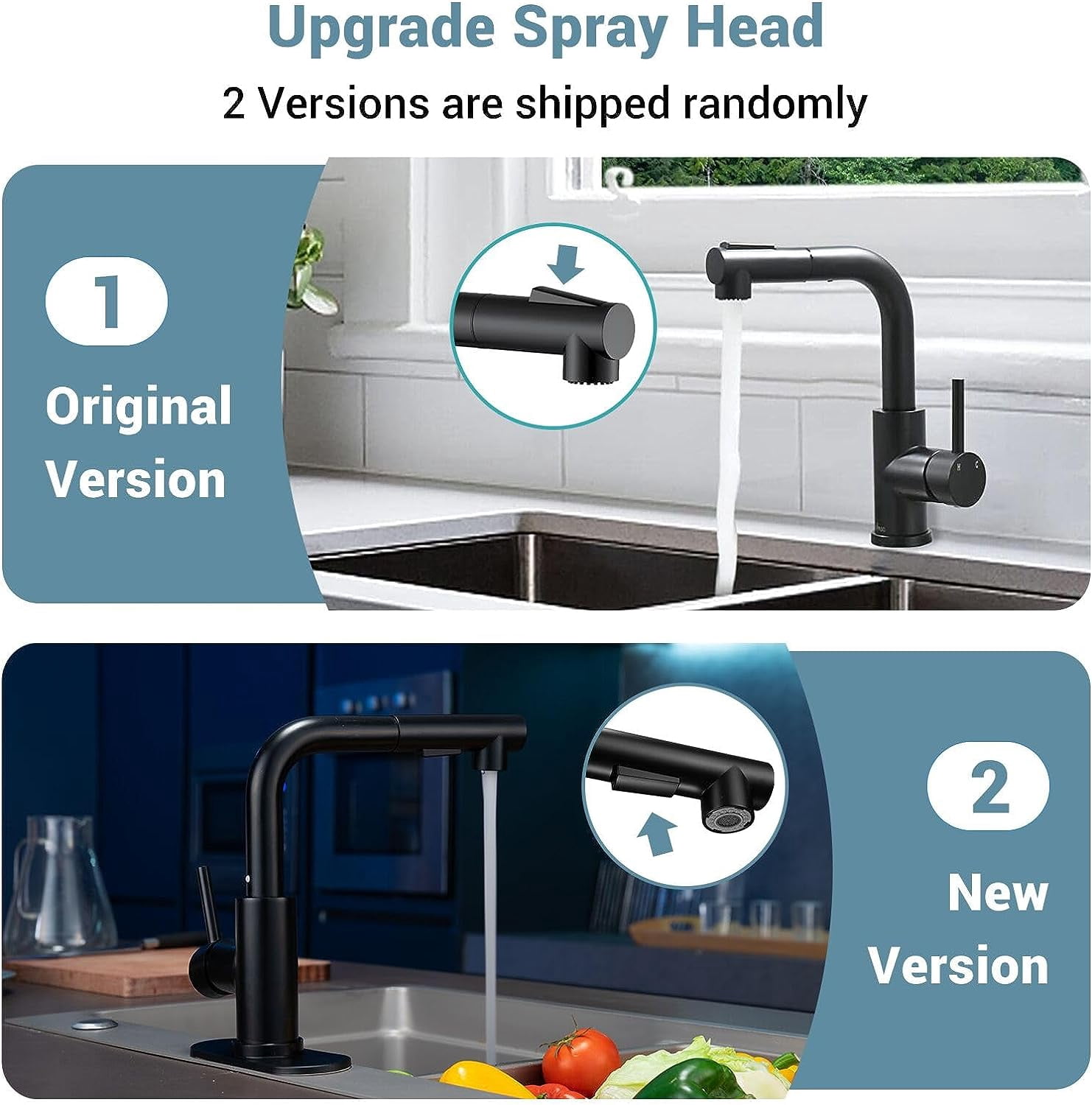 APPASO Kitchen Faucet with Pull-Out Sprayer Stainless Steel,Modern Single Handle Bathroom Utility Faucet, Pull Down Spray Small Faucet for RV Camper Outdoor Restroom,Matte Black,APS266-MB