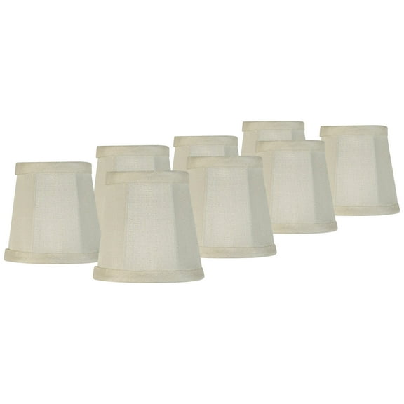 Imperial Shade Set of 8 Empire Lamp Shades Cream Small 3" Top x 4" Bottom x 4" High Candelabra Clip-On Fitting
