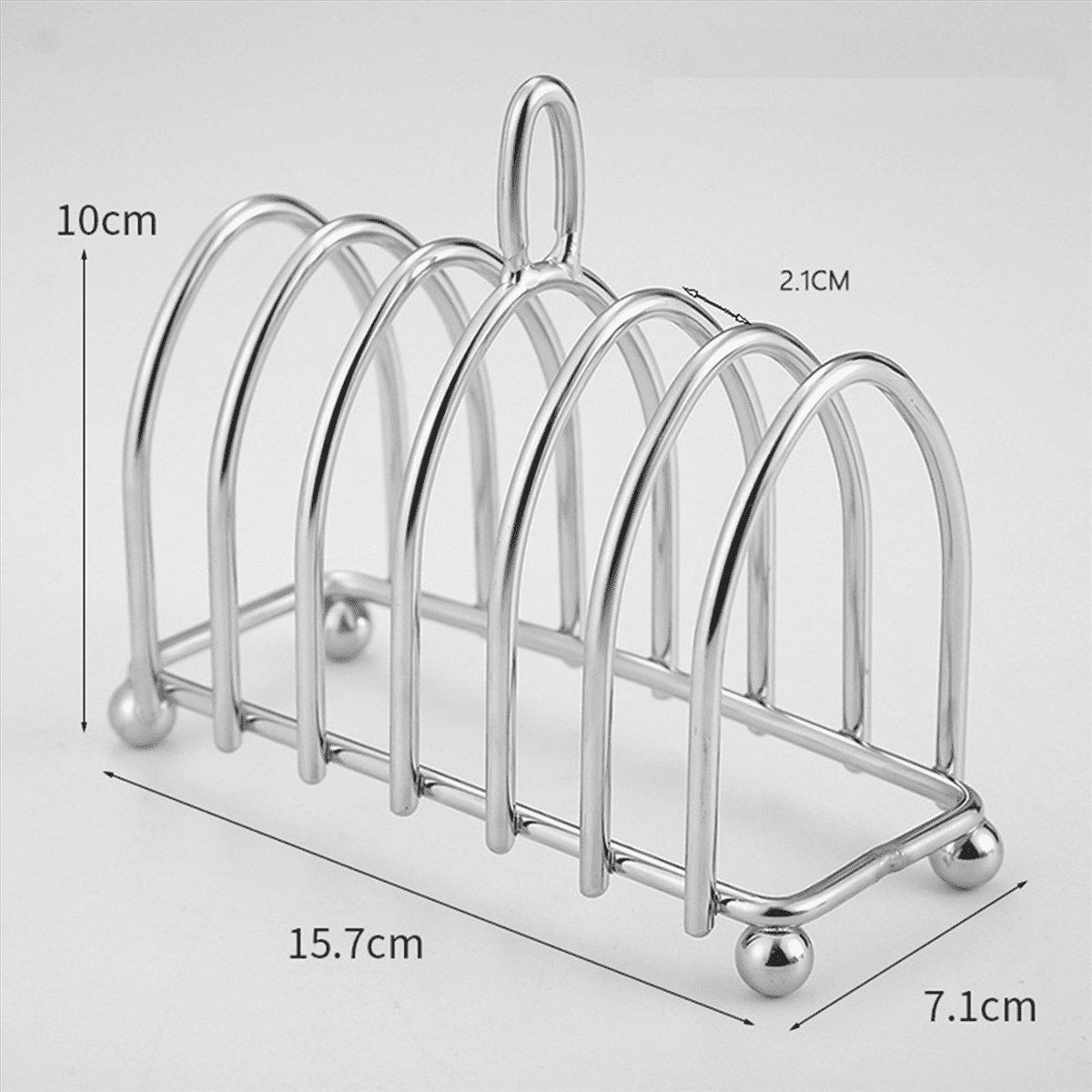 2X Toast Bread Rack Holder 6 Slice Stainless Steel Toast Rack with Ball