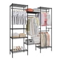 thumbnail image 1 of GloryStar Heavy Duty Closet Rack, Adjustable Metal Clothing Organizer with 4 Hang Rods and 8 Shelves, Freestanding Design, 1 of 7