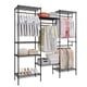 thumbnail image 1 of Yeshouse Perchero de metal resistente, organizador de ropa independiente con 4 barras para colgar y 8 estantes, perchero ajustable para colgar ropa, 170 cm de largo x 39 cm de ancho x 194 cm de alto, 1 of 7