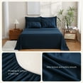 thumbnail image 5 of Sheet&Joy 7 Pieces Pinch-Pleated Comforter Set, Navy Blue Full Size, 5 of 8