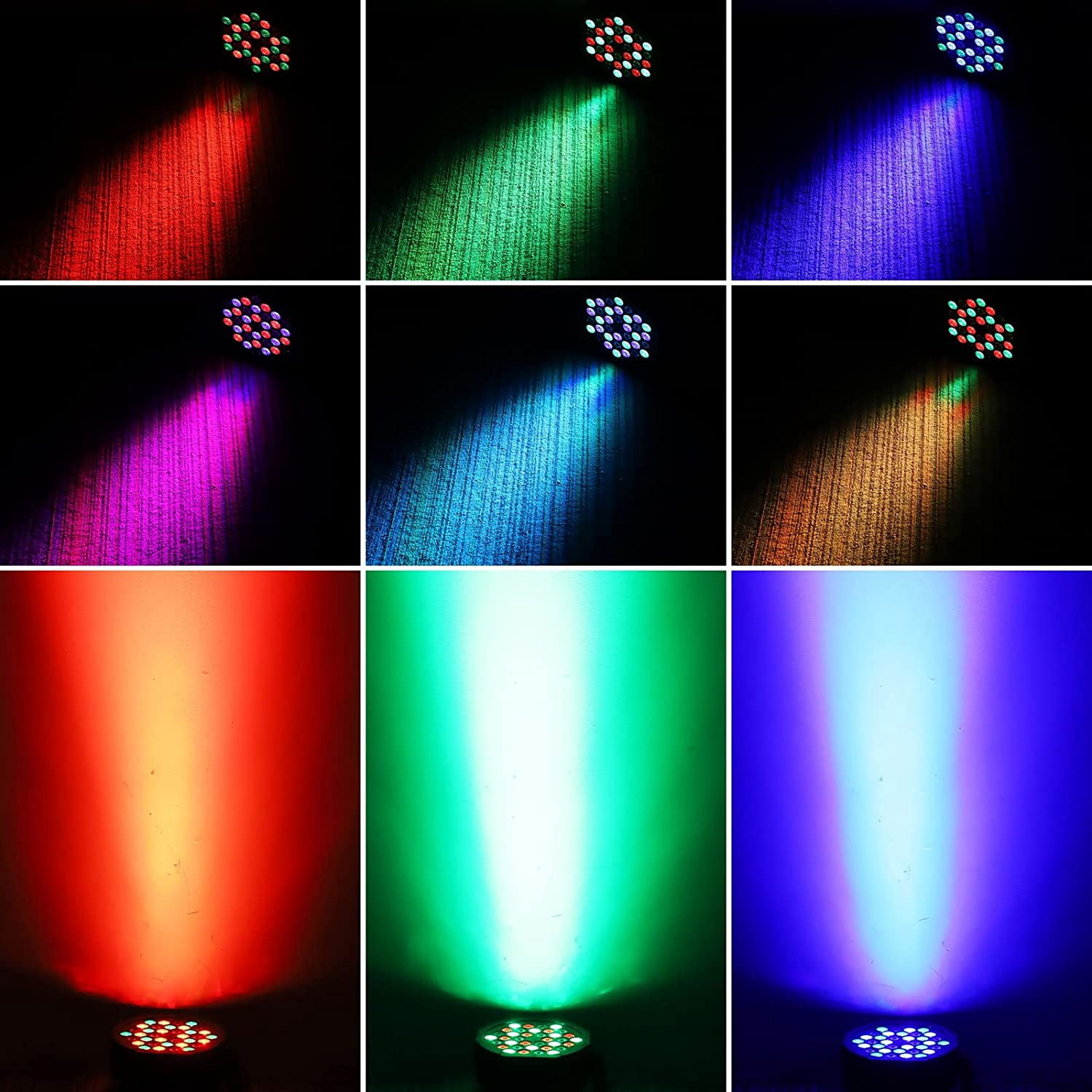 8 Pack Rechargeable Par Lights 36W RGB Battery Powered, Wireless LED Par Lights DJ Uplights Sound Activated Remote Control for Wedding Events Club Party Church Stage Lighting