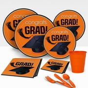 Orange Congrats Grad Party Pack For 18