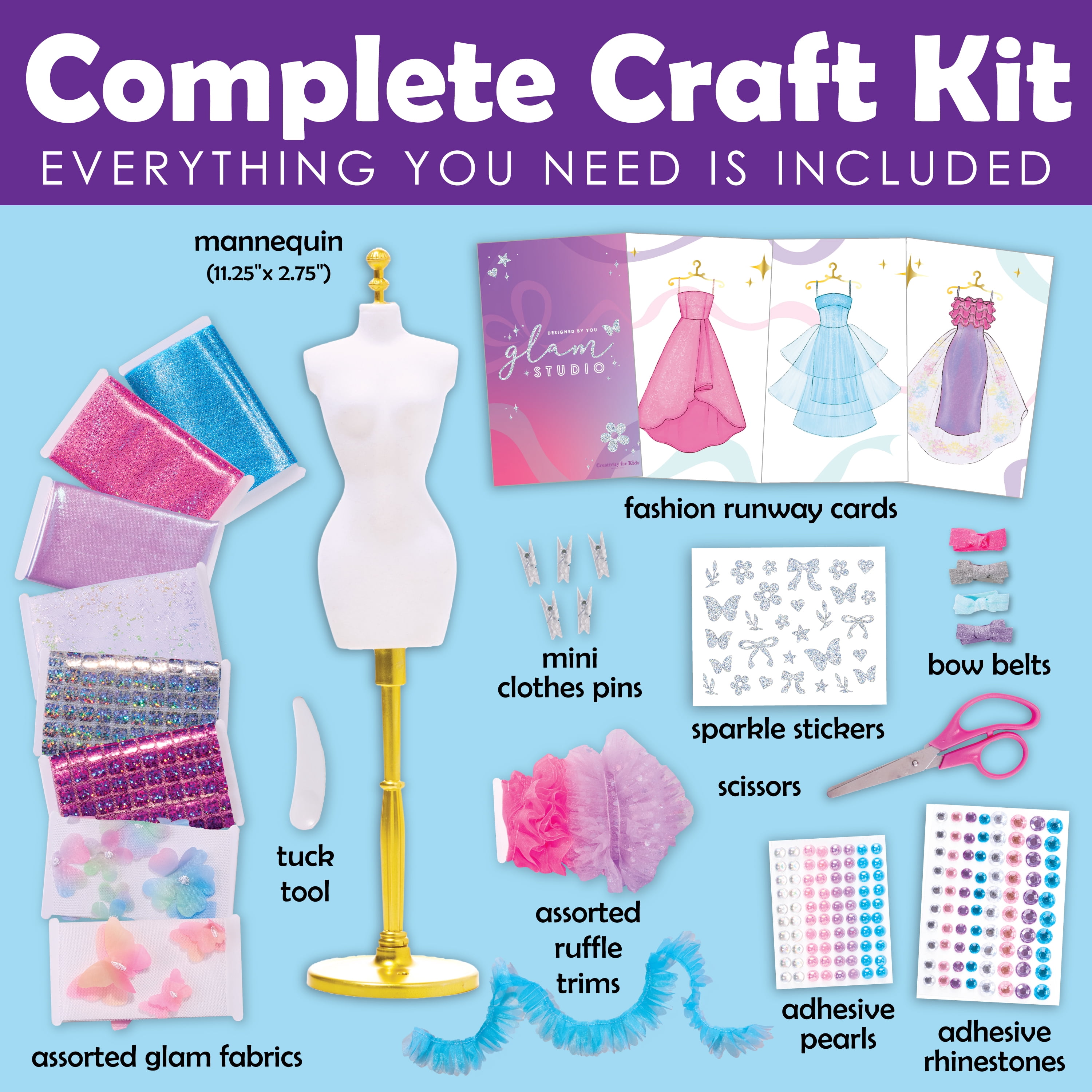 Creativity for Kids Designed by You Glam Studio: Fashion Designer Kits for Girls, Girls Toys Ages 6-8+