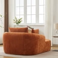 thumbnail image 3 of Oversized Chaise Longue Chair Indoor, Modern Upholstered Chenille Deep Seat Sofa Bed with Throw Pillows and Armrests, Sleeper Sofa Couch for Living Room, Bedroom Apartment, 3 of 9
