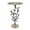 Gold+Black, variant on GZXS Gold Pedestal Accent Side Table, 11.8" Round Decorative End Table with Floral Details, 28.3"H Tall Sculptural Plant Stand for Living Room/Entryway/Balcony