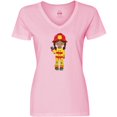 thumbnail image 3 of Inktastic African American Girl, Girl Fireman, Firefighter Women's V-Neck T-Shirt, 3 of 5