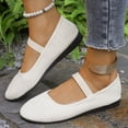 thumbnail image 6 of Hopeusnice Sandals for Women Flat Heel Breathable Soft Pumps Shoes Flock Materials Summer And Fall Shoes Trendy Women's Sandals Non-Slip Roman Vacation Shoes White 41, 6 of 9
