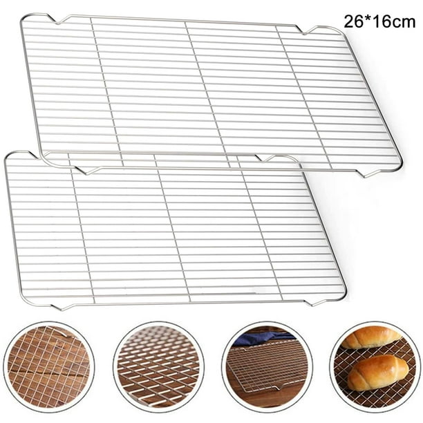 Checkered Chef Cooling Rack Set of 2 Stainless Steel, Oven Safe Grid