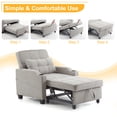 thumbnail image 5 of Ktaxon 3-in-1 Single Sofa Bed Convertible Sleeper Chair Linen Fabric Futon Sofa with Lumbar Pillow for Living Room Bedroom Office Apartment Furniture Light Gray, 5 of 12