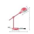 thumbnail image 4 of JONATHAN Y Curtis 20.25" Vintage Industrial Iron Adjustable Dome Shade LED Task Lamp with USB Charging Port, Pink, JYL7123D, 4 of 6