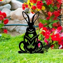 YIMWNYI Easter Bunny Acrylic Garden Stakes, Outdoor Yard Decoration, Weatherproof Lawn Ornaments, Easy Install Courtyard Sculptures for Festival Celebrations
