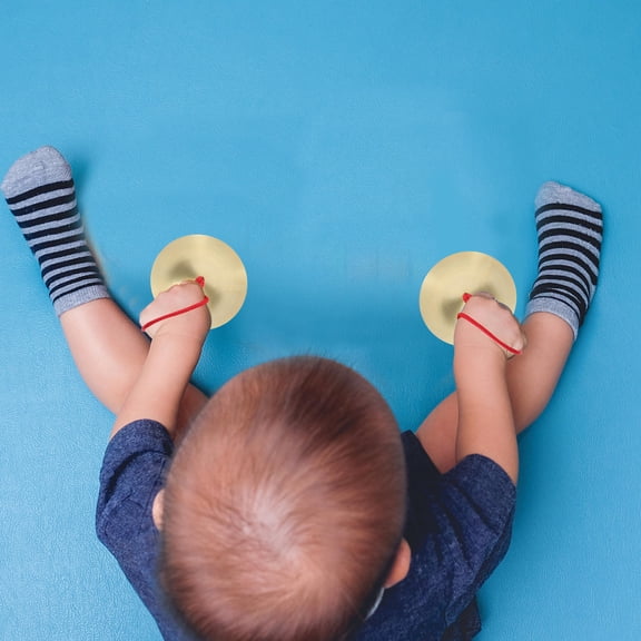 BESTYASH 1Pair Alloy Finger Cymbals Small Musical Instruments with Humanized Handle for Dance Performance