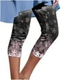 thumbnail image 2 of jsaierl Capri Pants Women Plus Size Elastic Waist Capri Shorts Ladies Wide Leg Drawstring Skimmers Yoga Print Stretch Capris Capri for Women, 2 of 5