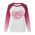 thumbnail image 5 of Kilaqueen Plus Size Long Sleeve Shirts for Women Casual Trendy Gradient Printed Raglan Shirt Valentines Day Love Letter Pullover Blouses Crew Neck Baggy Tunic Tops, 5 of 6