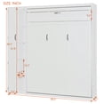thumbnail image 4 of Queen Size Murphy Bed with Shelves and Wardrobe, Space Saving Wall Bed Cabinet with LED Lights, Foldable Platform Bed Frame for Small Apartments, White, 4 of 8