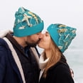 thumbnail image 5 of Hirioo Seashells And Fishing Net On Blue Wooden Table for Men's Knit Cuffed Beanie for Outdoor Activities Unisex, 5 of 6