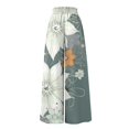 thumbnail image 5 of WTOBBY Women's High Waisted Wide Leg Pants Summer Casual Flowy with Pockets and Beautiful Floral Print,Beach Trousers Ideal for Relaxing Beach Days and Coastal Vacations,Mint Green L, 5 of 5