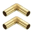 thumbnail image 1 of Conector de codo en ángulo recto de latón de 2 piezas, accesorio de latón de 3/4" ID, accesorios de manguera de aire para conectar agua, combustible, aire y mangueras de aceite, 1 of 7