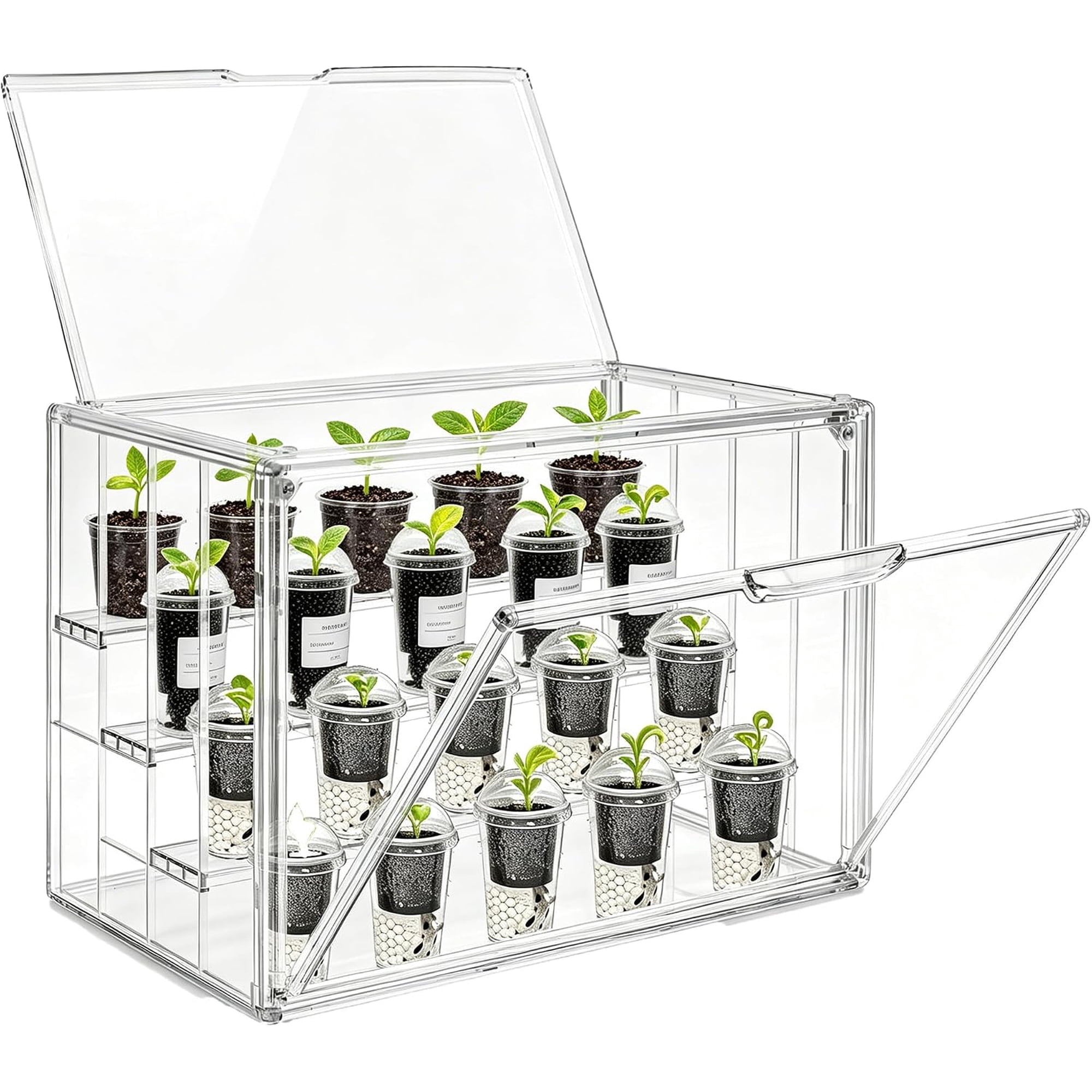 Mini Greenhouse Indoor with Magnetic Door,Tableto Greenhouse | Dual-Door Design, Easy Access, Great Heat & Moisture Retention, Adjustable Ventilation, Grows Well in Varied Conditions