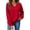 Red,#045, variant on Oversized V Neck Long Sleeve Fleece Casual Pullover Sweatshirt for Women | Polyester Warm Autumn Layering Top, Daily Casual Weekend Outing Wear, Baggy Long Sleeve Pullover for Plus Size Women,XL