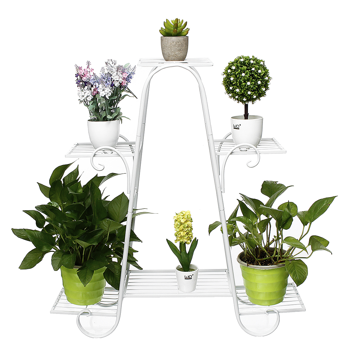 6 Tier Wrought Iron Plant Stand Flower Stand Shelf Stainless Steel