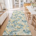 thumbnail image 3 of Hallway Runner Rug 2'x6', Spring Meadow Blooms Kitchen Runner Rugs Non-Slip Carpet Mats, Teal Yellow Botanical Bedside Rugs Runners Washable Floor Carpet for Bathroom Laundry Room, 3 of 8
