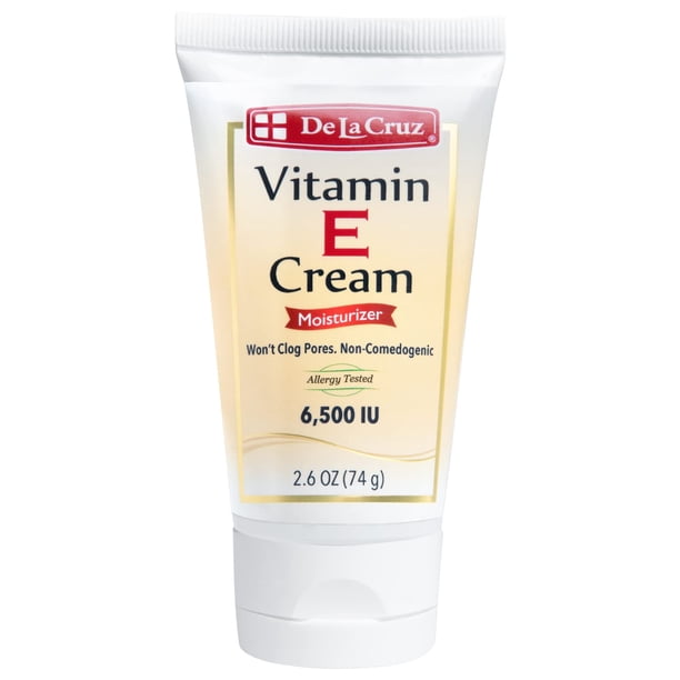 De La Cruz Vitamina E Crema Hidratante para Cara y Cuello - Cuidado Hidratante de la Piel para Todo Tipo de Piel - Hecho en Estados Unidos