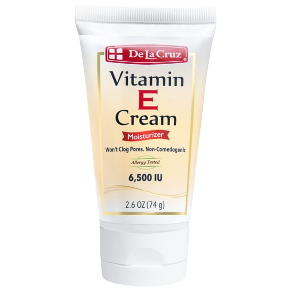 De La Cruz Vitamina E Crema Hidratante para Cara y Cuello - Cuidado Hidratante de la Piel para Todo Tipo de Piel - Hecho en Estados Unidos