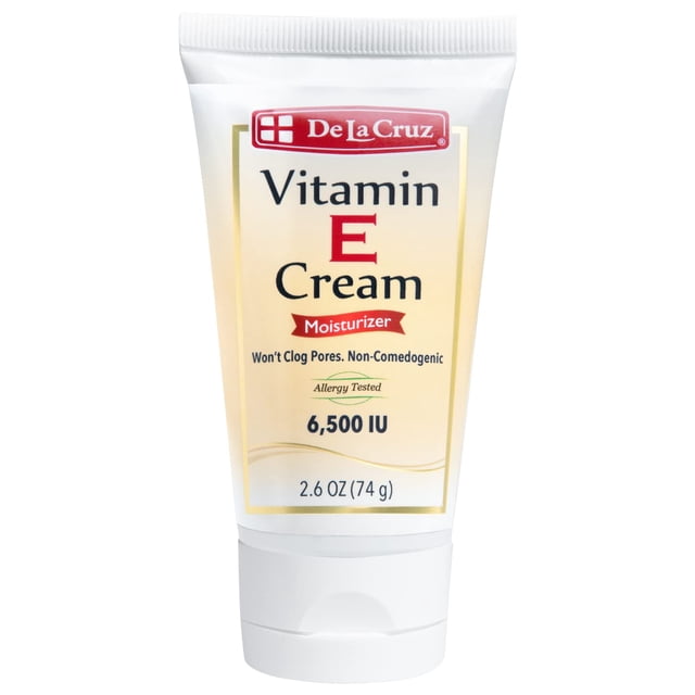 De La Cruz Vitamina E Crema Hidratante para Cara y Cuello - Cuidado Hidratante de la Piel para Todo Tipo de Piel - Hecho en Estados Unidos