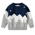 thumbnail image 2 of ATOGUTA Boys Girls Christmas Sweater Long Sleeve Drop Shoulder Pullovers Crew Neck Sweater Navy, Size 1T-8, 2 of 5