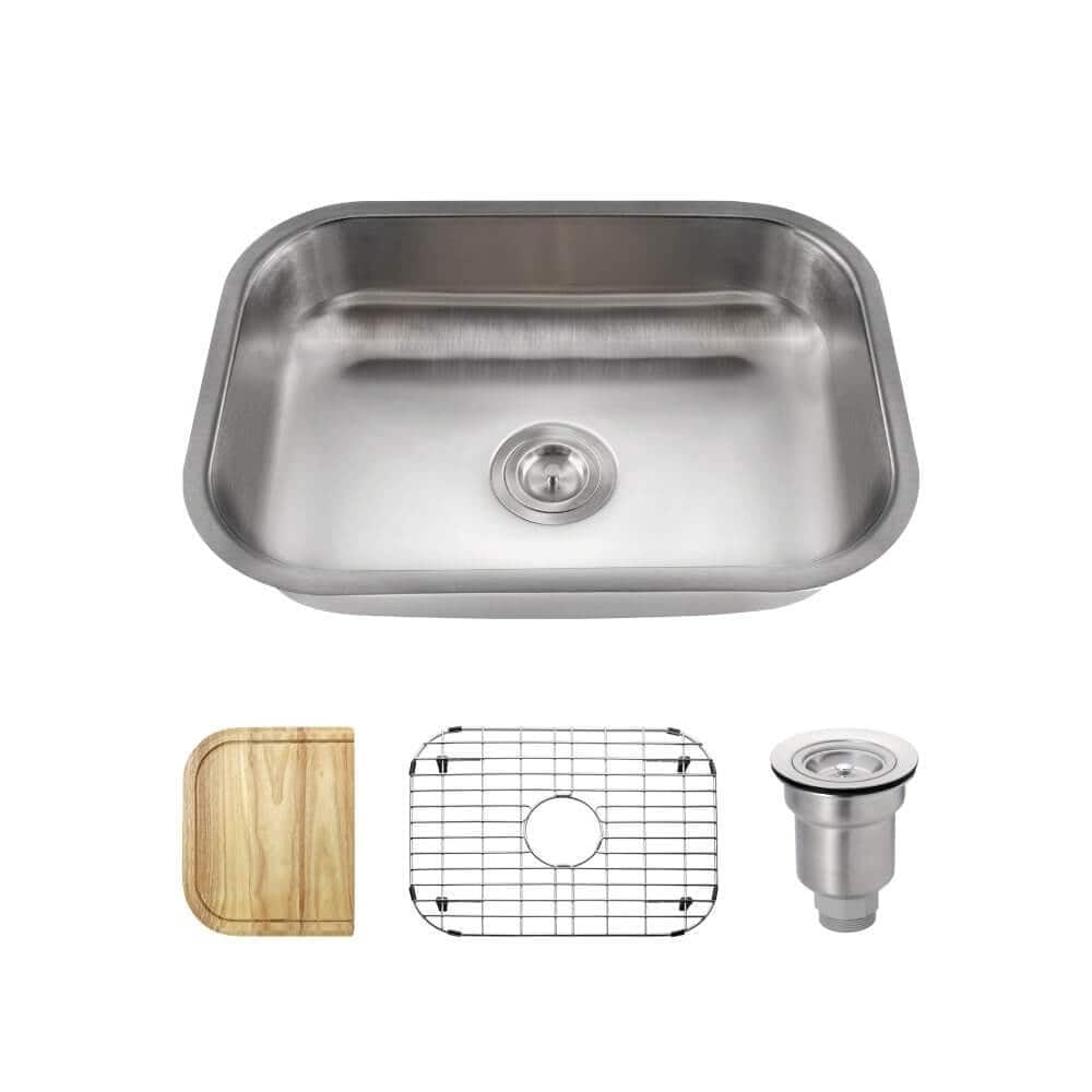 Mr Direct Single Bowl Stainless Steel 23 X 18 Undermount Kitchen Mr Direct Single Bowl Stainless Steel 23 X 18 Undermount Kitchen Sink With Additional Accessories Com
