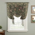 thumbnail image 2 of Sage Green Floral Boho Balloon Curtains for Bedroom/Front Door/Bathroom, Ethnic Tribe Abstract Art Flower Tie Up Curtains 63 Inch Length Light Filtering Kitchen Curtains Shades for Windows 46"x63", 2 of 8