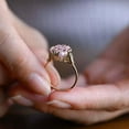 thumbnail image 2 of Gems Vibes 925 Sterling Silver Pink Morganite Ring Gemstone Statement Ring For Women Wedding Gift For Her November Birthstone Ring Oval Cut Morganite Ring, 2 of 2