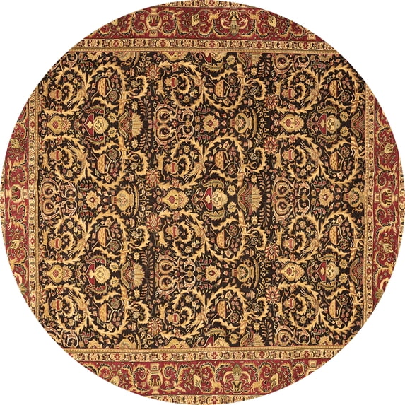 Ahgly Company Indoor Round Persian Brown Traditional Area Rugs, 3' Round