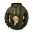 thumbnail image 4 of CCRFTGI Cat Dog Pouch Hoodie Men Drawstring Oversized Kangaroo Pouch Hoodies Cozy Pet Carrier Sweatshirt with Pockets Army Green L, 4 of 5