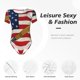 thumbnail image 4 of Fotbe American Flag And Baseball Body de Mujer con Cuello Redondo y Mangas Cortas, Sin Mangas Ajustado, Suave, Cómodo y Básico-Small, 4 of 7