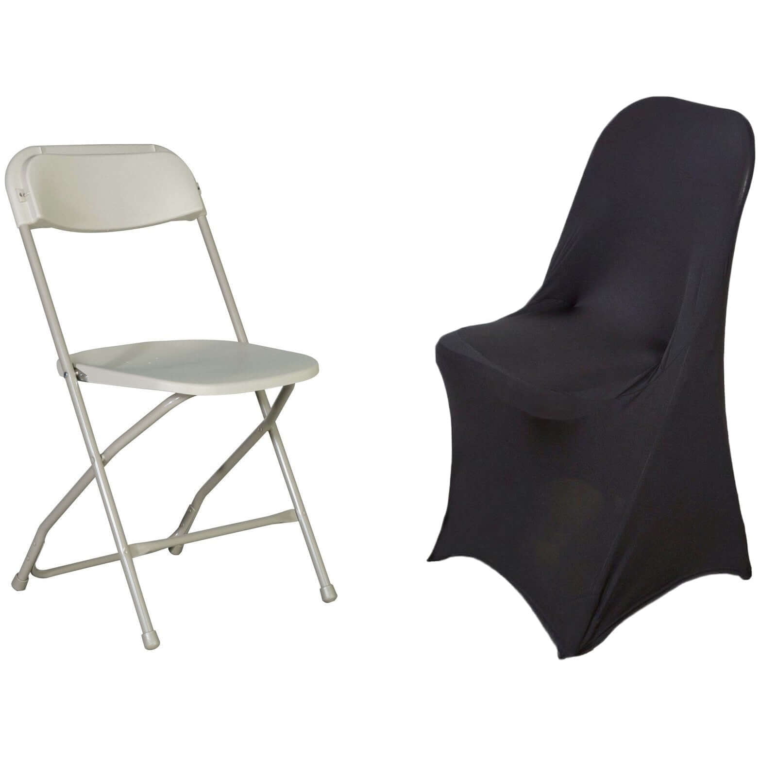 Efavormart 10 Pack | Black Spandex Stretch Folding Chair Cover